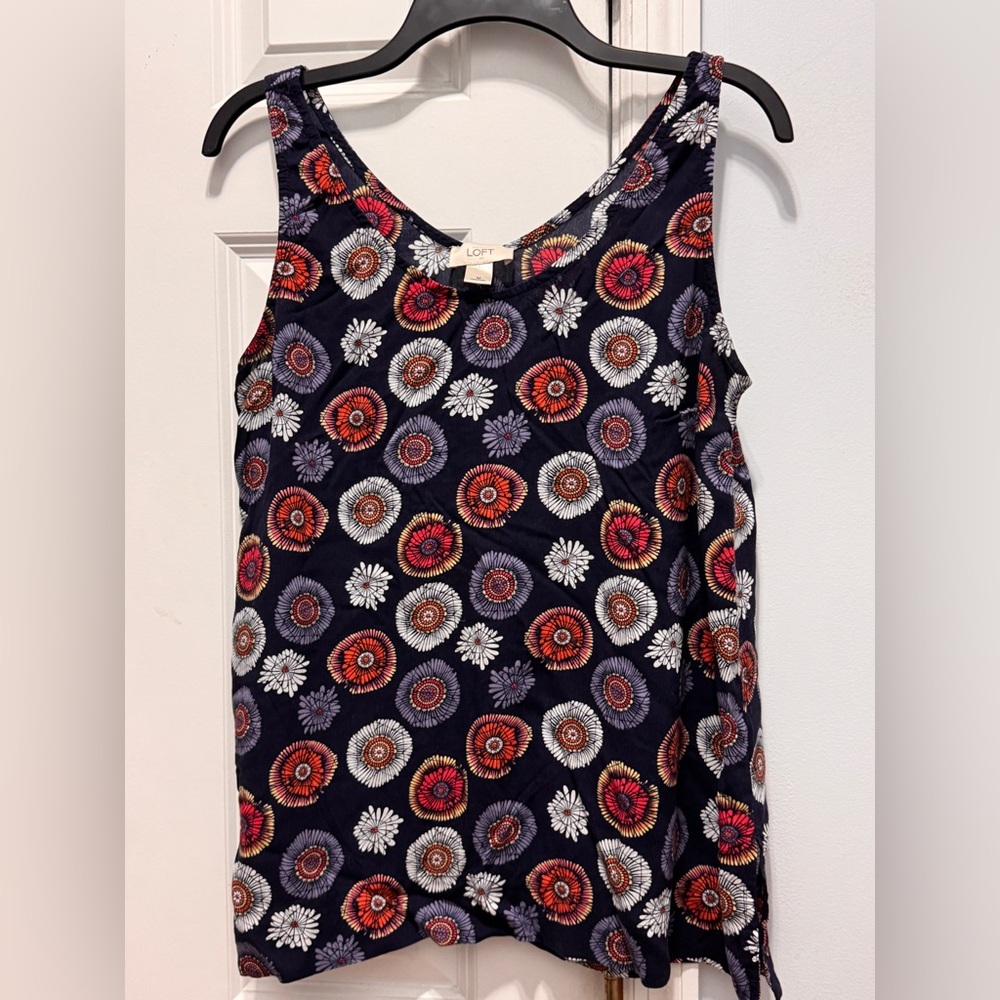 LOFT Women's Sleeveless Top - Multicolor Floral